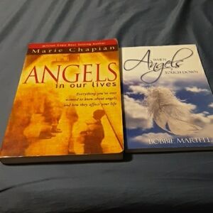 Angels in Our Lives Book by - Red and Yellow Cover And When Angels Touch Down